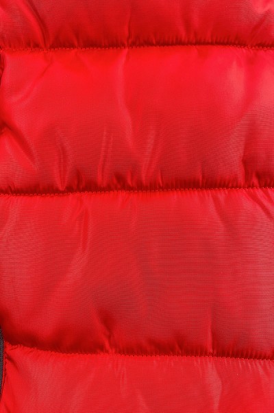 大量訂做夾棉馬甲外套  個人設計紅色拉鏈袋口夾棉外套  馬甲外套供應商 SKVM014 後面照